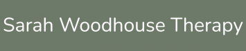 Sarah Woodhouse Therapy white writing on a mid green background